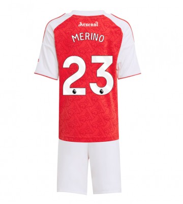 Arsenal Mikel Merino #23 Dětské Domácí Dres 2025-26 Krátký Rukáv (+ trenýrky)